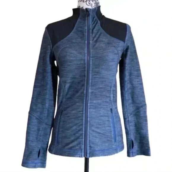 Lululemon Forme Jacket Reversible Slub Denim Limitless Blue 11/2012 Women's 6 - Picture 2 of 14
